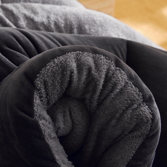 91家纺网 家纺一手货源 找家纺 梦恬佳 2025新款180克牛奶绒羊羔绒加厚冬被 被子被芯 牛奶绒-灰拼灰