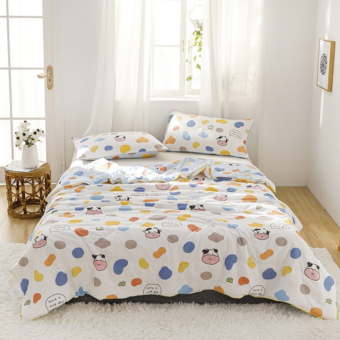 贝尔 PELLHOME夏凉被A类纯棉双层纱新疆棉花被可水洗有质检报告春节不打烊（可抖音代发） 小奶牛