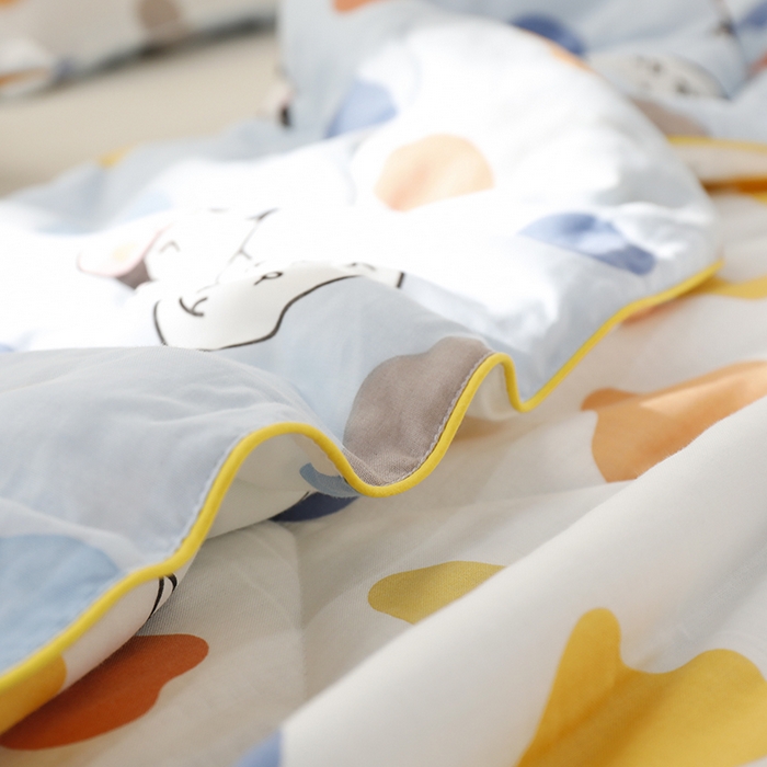 91家纺网 家纺一手货源 找家纺 贝尔 PELLHOME夏凉被A类纯棉双层纱新疆棉花被可水洗有质检报告春节不打烊（可抖音代发） 小奶牛