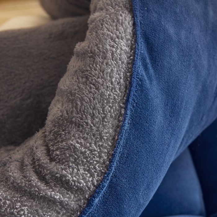 91家纺网 家纺一手货源 找家纺 梦恬佳 2025新款180克牛奶绒羊羔绒加厚冬被 被子被芯 牛奶绒-蓝拼灰