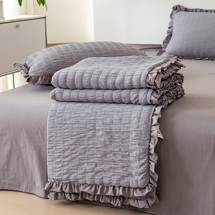 91家纺网 家纺一手货源 找家纺 （总）贝尔 PELLHOME 全棉皱皱纱夏被夏凉被（可抖音代发）