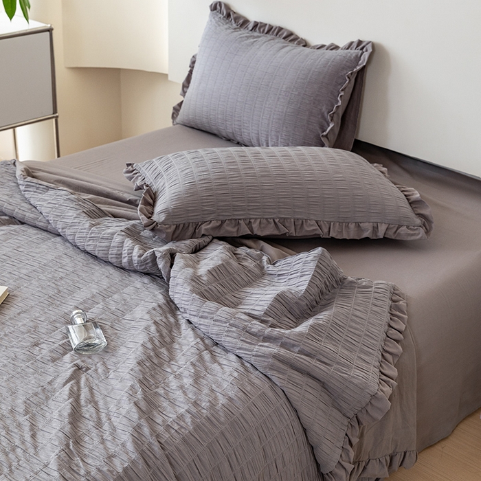 91家纺网 家纺一手货源 找家纺 （总）贝尔 PELLHOME 全棉皱皱纱夏被夏凉被（可抖音代发）