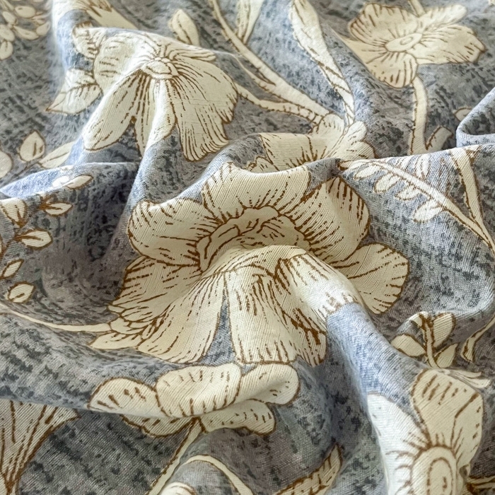 91家纺网 家纺一手货源 找家纺 （总）斯卡诺家纺 2025秋冬新款高克重复古风原麻亚麻水洗棉印花四件套