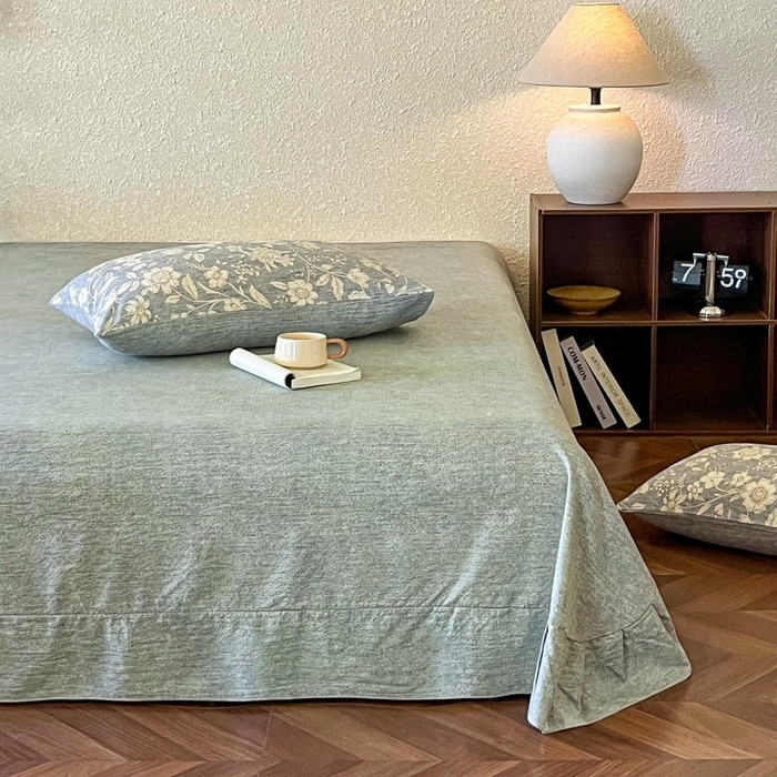 91家纺网 家纺一手货源 找家纺 （总）斯卡诺家纺 2025秋冬新款高克重复古风原麻亚麻水洗棉印花四件套