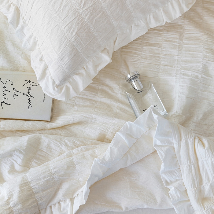 91家纺网 家纺一手货源 找家纺 贝尔 PELLHOME 全棉皱皱纱夏被夏凉被（可抖音代发） 皱绉纱夏被-白