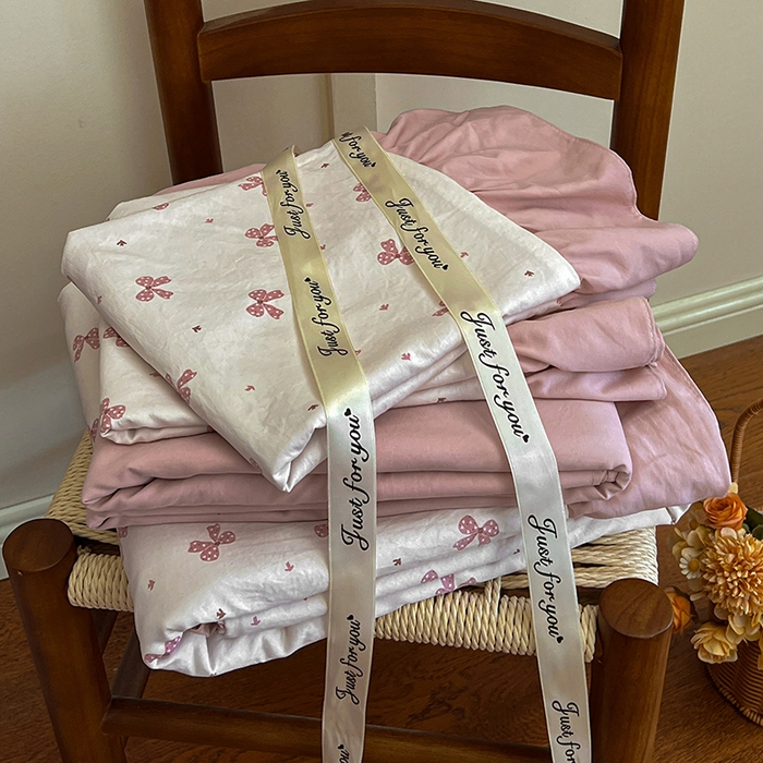 91家纺网 家纺一手货源 找家纺 梦莱斯 2025新款高克重云感棉四件套-花边款 若梦红