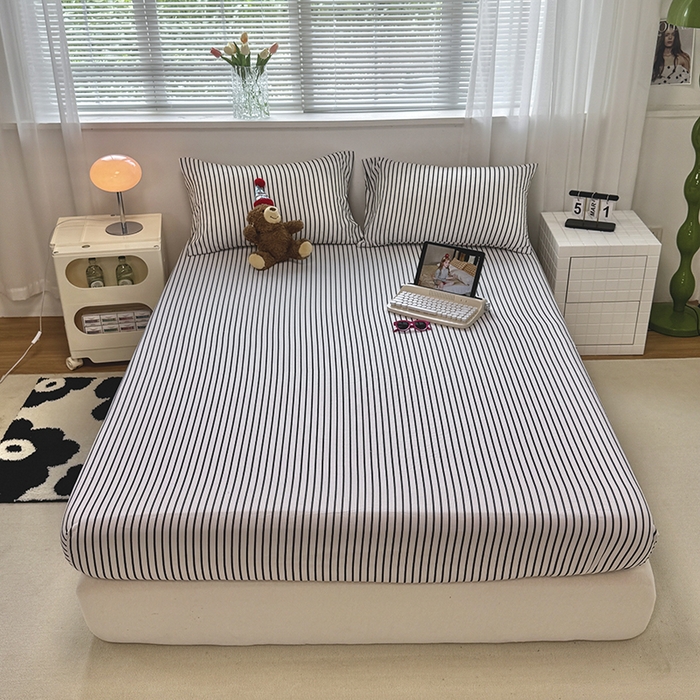 91家纺网 家纺一手货源 找家纺 （总）觅妮家纺 2025新款A类水洗棉韩系ins床笠三件套