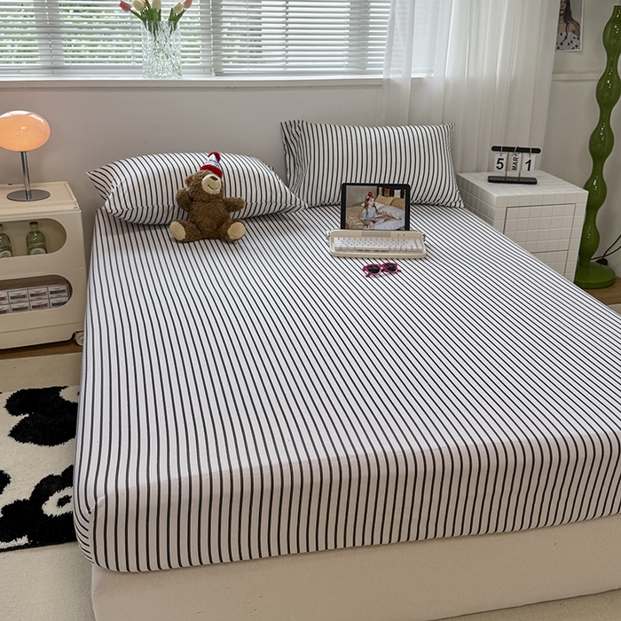 91家纺网 家纺一手货源 找家纺 （总）觅妮家纺 2025新款A类水洗棉韩系ins床笠三件套