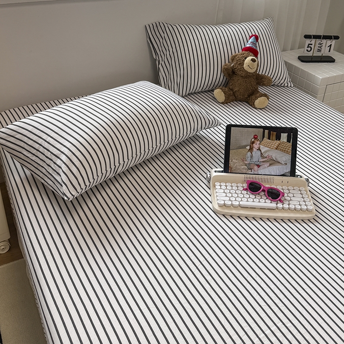 91家纺网 家纺一手货源 找家纺 （总）觅妮家纺 2025新款A类水洗棉韩系ins床笠三件套