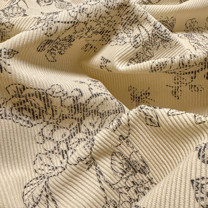 91家纺网 家纺一手货源 找家纺 宅家居 2025新款轻法式小香风灯芯绒提花立体韩版花边牛奶绒四件套-实拍风 喜鹊