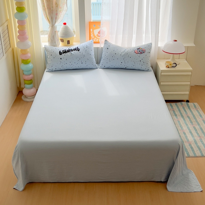 91家纺网 家纺一手货源 找家纺 易辰美 2025新款水洗棉毛巾绣卡通四件套 篮球小象