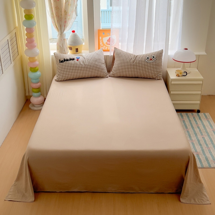 91家纺网 家纺一手货源 找家纺 易辰美 2025新款水洗棉毛巾绣卡通四件套 拉布布