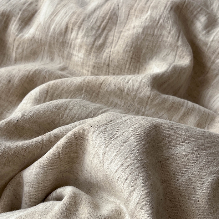 91家纺网 家纺一手货源 找家纺 贝尔 2025新款棉麻色织提花双层纱简单款四件套 简单款-叶兰