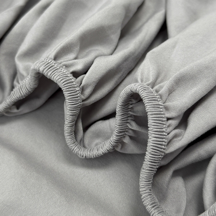 91家纺网 家纺一手货源 找家纺 觅妮家纺 2025新款A类水洗棉韩系ins床笠三件套 纯灰