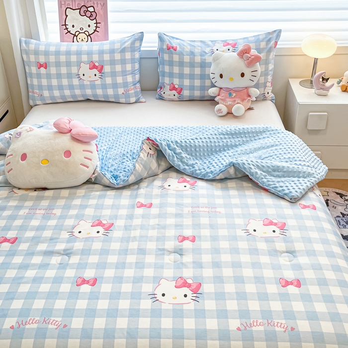 91家纺网 家纺一手货源 找家纺 （总）暮思家居 2025新款正版授权三丽鸥A版纯棉B版安抚豆豆绒春秋被冬被豆豆被被子被芯系列