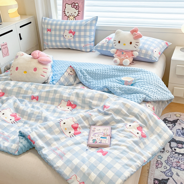 91家纺网 家纺一手货源 找家纺 （总）暮思家居 2025新款正版授权三丽鸥A版纯棉B版安抚豆豆绒春秋被冬被豆豆被被子被芯系列