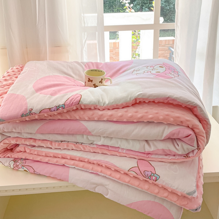 暮思家居 2025新款正版授权三丽鸥A版纯棉B版安抚豆豆绒春秋被冬被豆豆被被子被芯系列 豆豆被-圈圈美乐蒂