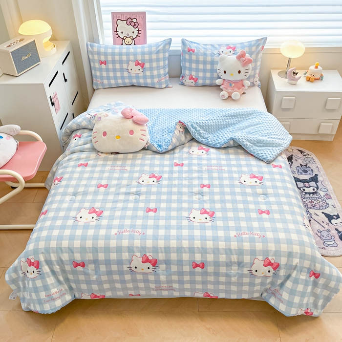 91家纺网 家纺一手货源 找家纺 （总）暮思家居 2025新款正版授权三丽鸥A版纯棉B版安抚豆豆绒春秋被冬被豆豆被被子被芯系列