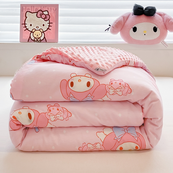 暮思家居 2025新款正版授权三丽鸥A版纯棉B版安抚豆豆绒春秋被冬被豆豆被被子被芯系列 豆豆被-蝴蝶结美乐蒂