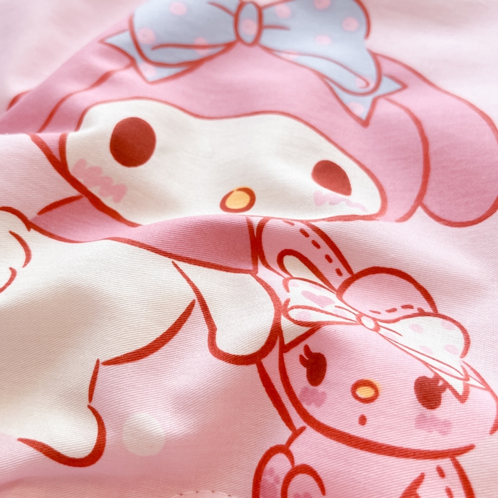 91家纺网 家纺一手货源 找家纺 暮思家居 2025新款正版授权三丽鸥A版纯棉B版安抚豆豆绒春秋被冬被豆豆被被子被芯系列 豆豆被-蝴蝶结美乐蒂