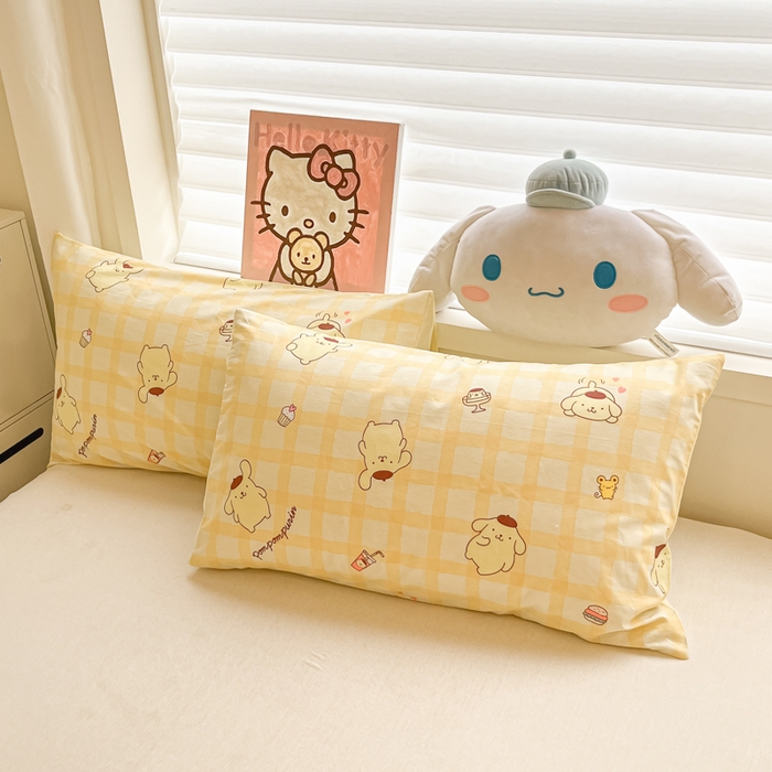 91家纺网 家纺一手货源 找家纺 暮思家居 2025新款正版授权三丽鸥A版纯棉B版安抚豆豆绒春秋被冬被豆豆被被子被芯系列 豆豆被-焦糖布丁狗