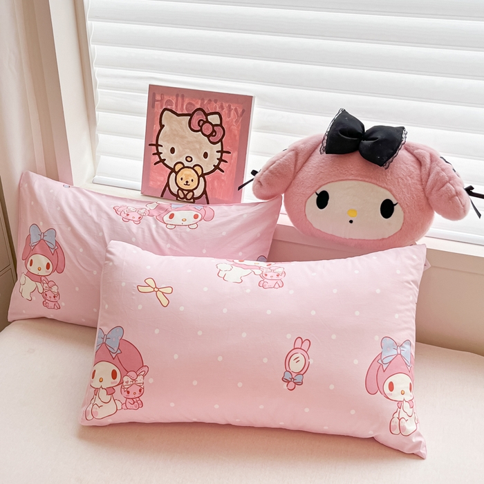 91家纺网 家纺一手货源 找家纺 暮思家居 2025新款正版授权三丽鸥A版纯棉B版安抚豆豆绒春秋被冬被豆豆被被子被芯系列 豆豆被-蝴蝶结美乐蒂