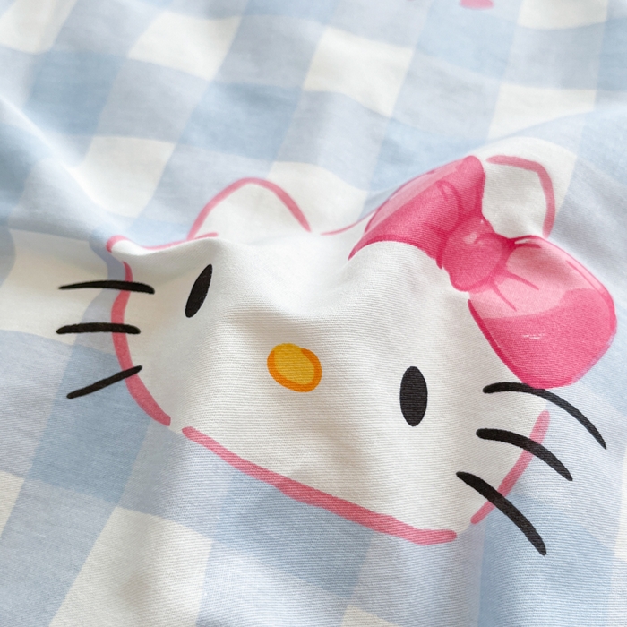 91家纺网 家纺一手货源 找家纺 暮思家居 2025新款正版授权三丽鸥A版纯棉B版安抚豆豆绒春秋被冬被豆豆被被子被芯系列 豆豆被-乖巧KT