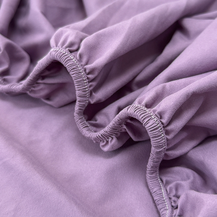 91家纺网 家纺一手货源 找家纺 觅妮家纺 2025新款A类水洗棉韩系ins床笠三件套 纯紫