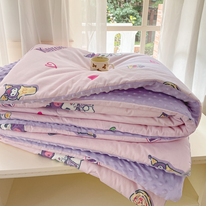 暮思家居 2025新款正版授权三丽鸥A版纯棉B版安抚豆豆绒春秋被冬被豆豆被被子被芯系列 豆豆被-甜甜库洛米
