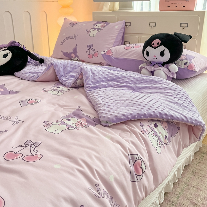 91家纺网 家纺一手货源 找家纺 暮思家居 2025新款正版授权三丽鸥A版纯棉B版安抚豆豆绒春秋被冬被豆豆被被子被芯系列 豆豆被-气球库洛米