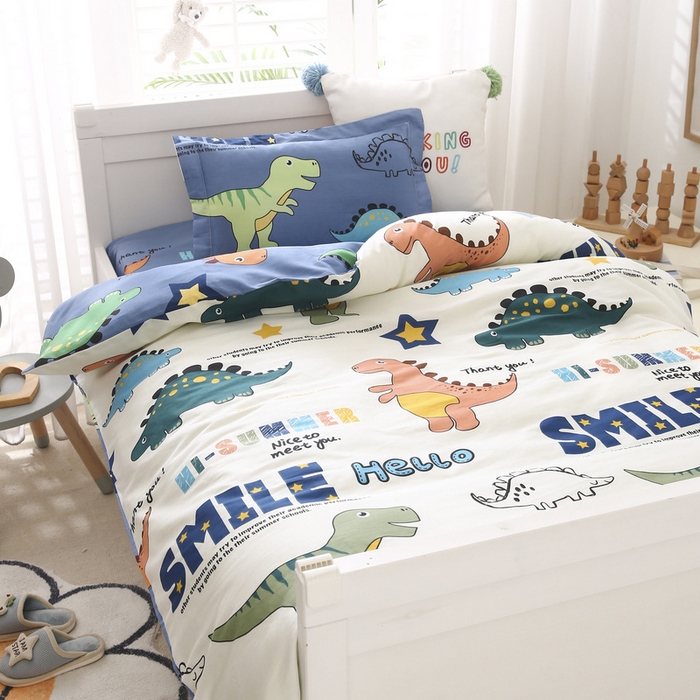 91家纺网 家纺一手货源 找家纺 梵赫家纺 2025新款全棉小版三件套 欢乐园-白