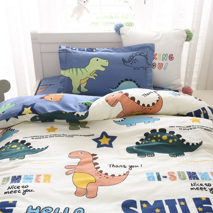 91家纺网 家纺一手货源 找家纺 梵赫家纺 2025新款全棉小版三件套 欢乐园-白