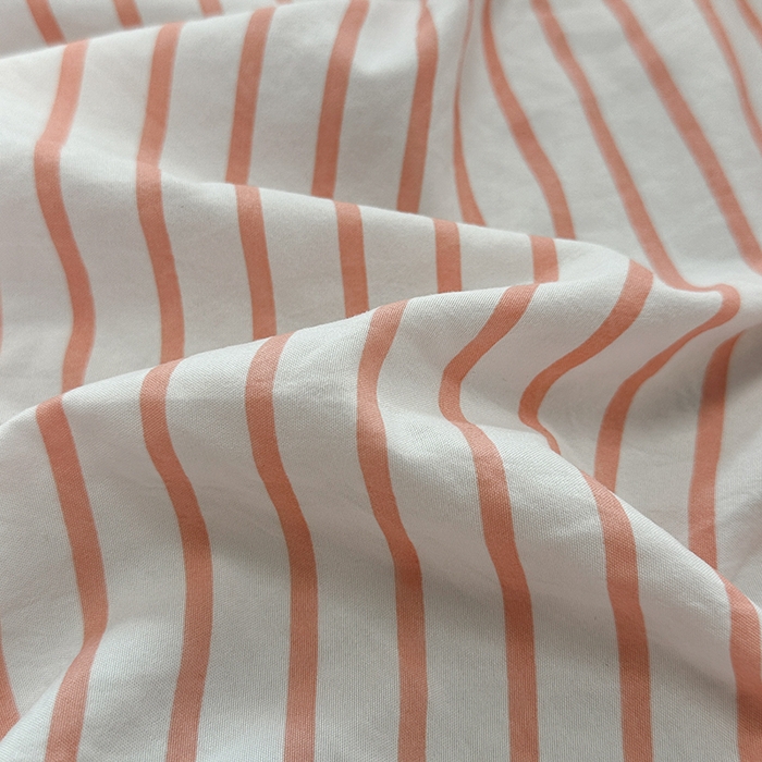 91家纺网 家纺一手货源 找家纺 觅妮家纺 2025新款A类水洗棉韩系ins床笠三件套 粉条纹