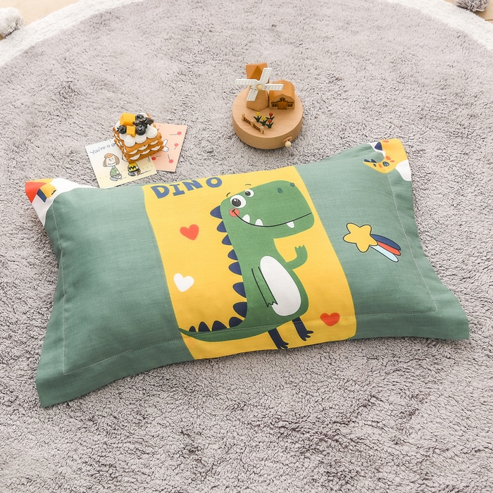 91家纺网 家纺一手货源 找家纺 梵赫家纺 2025新款全棉小版三件套 恐龙家族（绿）