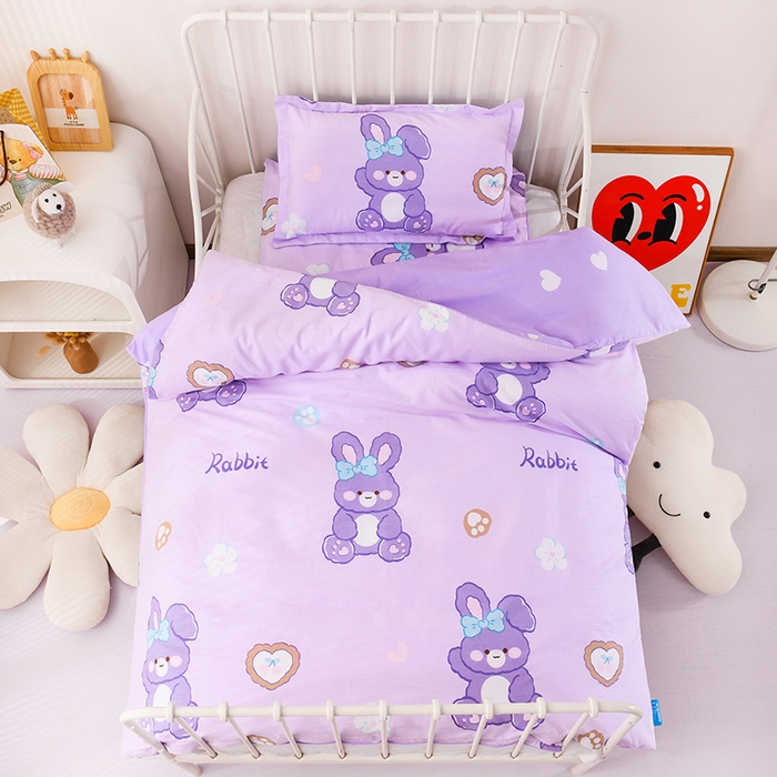 91家纺网 家纺一手货源 找家纺 梵赫家纺 2025新款全棉小版三件套 梦幻兔