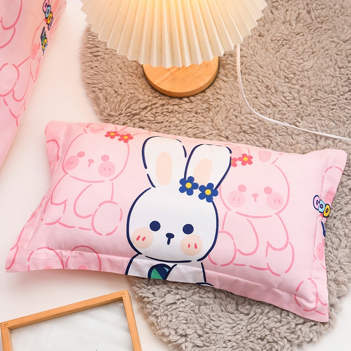 91家纺网 家纺一手货源 找家纺 梵赫家纺 2025新款全棉小版三件套 幸运兔