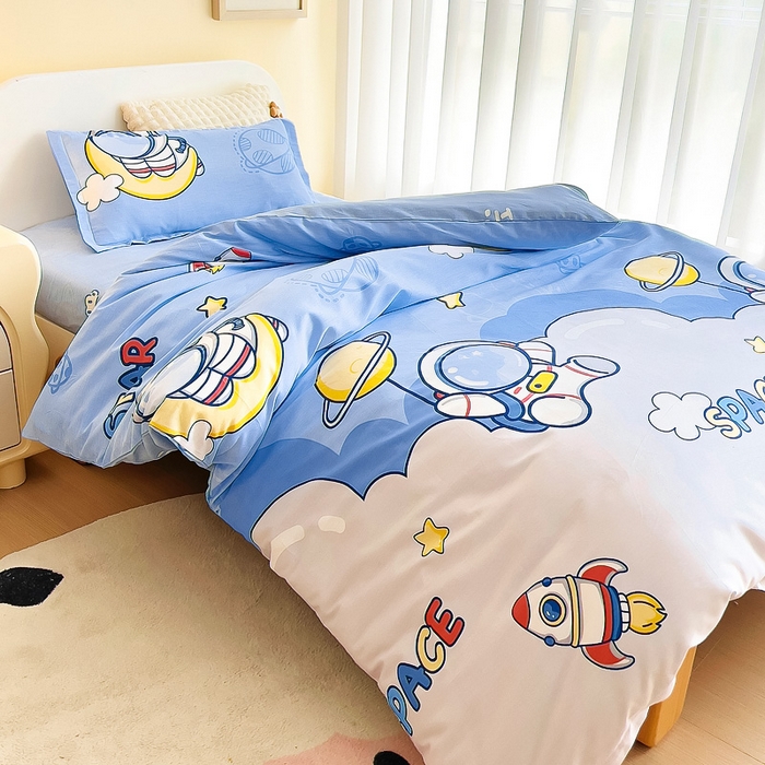 91家纺网 家纺一手货源 找家纺 梵赫家纺 2025新款全棉小版三件套 宇航小将