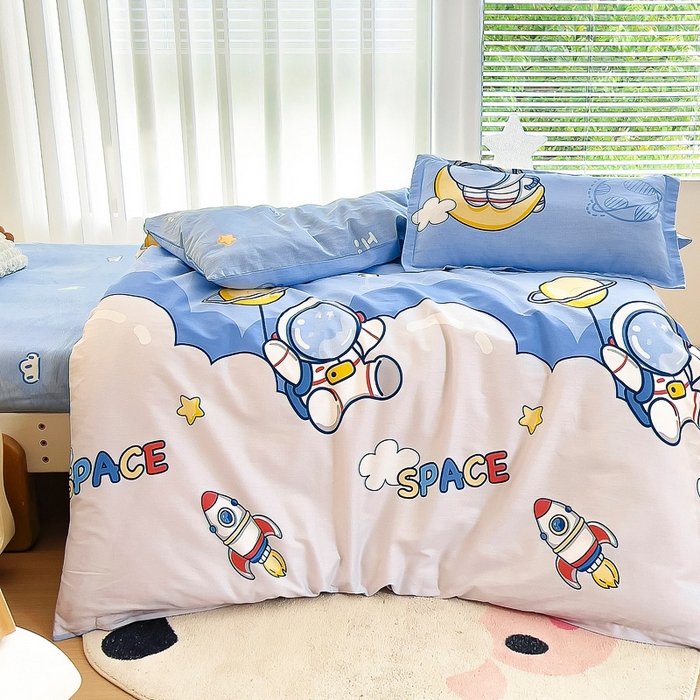 91家纺网 家纺一手货源 找家纺 梵赫家纺 2025新款全棉小版三件套 宇航小将