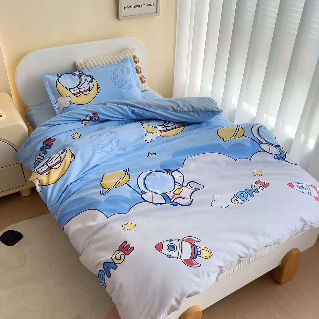 91家纺网 家纺一手货源 找家纺 梵赫家纺 2025新款全棉小版三件套 宇航小将