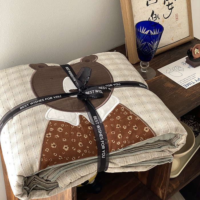 91家纺网 家纺一手货源 找家纺 贝尔 2025新款全棉色织提花贴布绣四件套 蜂蜜芥末黄