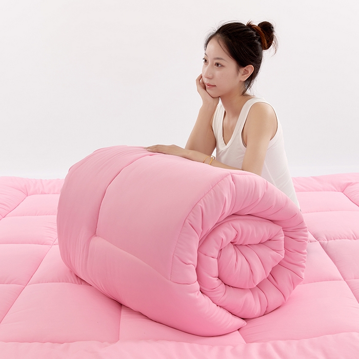 VIP被业 2025新款磨毛纯色冬被四季被子大豆棉被子被芯 粉色