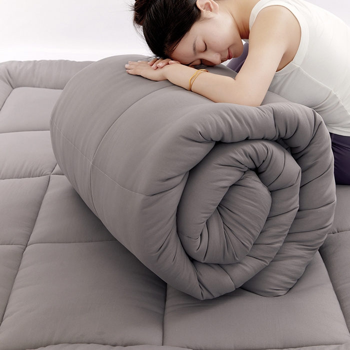 VIP被业 2025新款磨毛纯色冬被四季被子大豆棉被子被芯 灰色