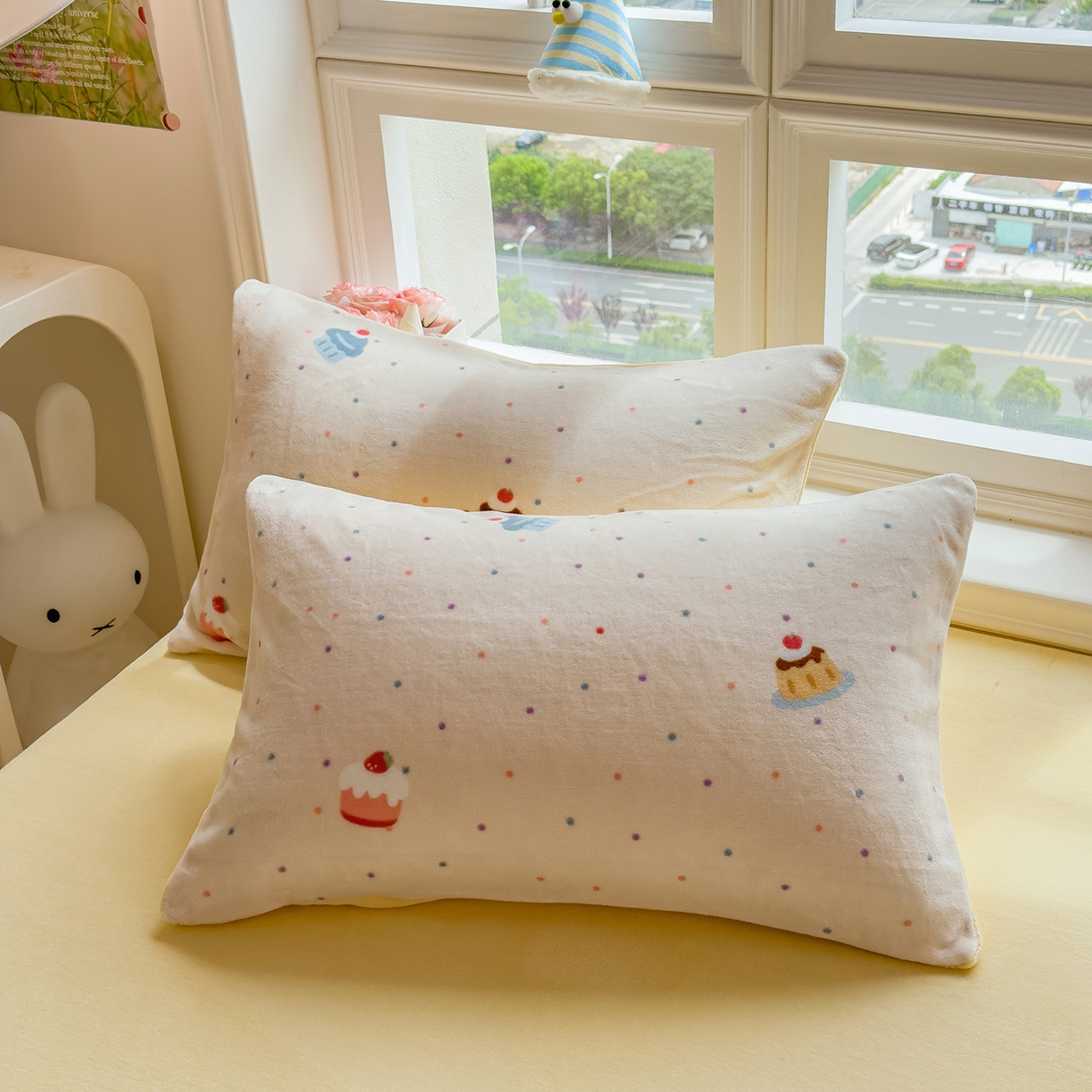 91家纺网 家纺一手货源 找家纺 摩妮卡 摩妮卡 2025新款加厚款小清新牛奶绒印花四件套床单款床笠单被套 蛋糕派