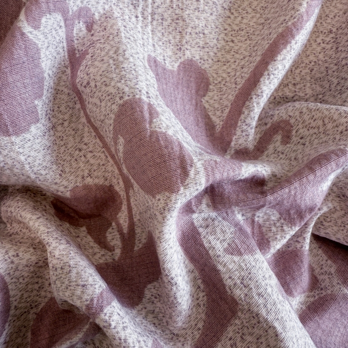 91家纺网 家纺一手货源 找家纺 晚爱家纺（原晚安家居） 2025新款A类原麻四件套纽扣款加厚双层纱仿亚麻套件四件套 繁花粉