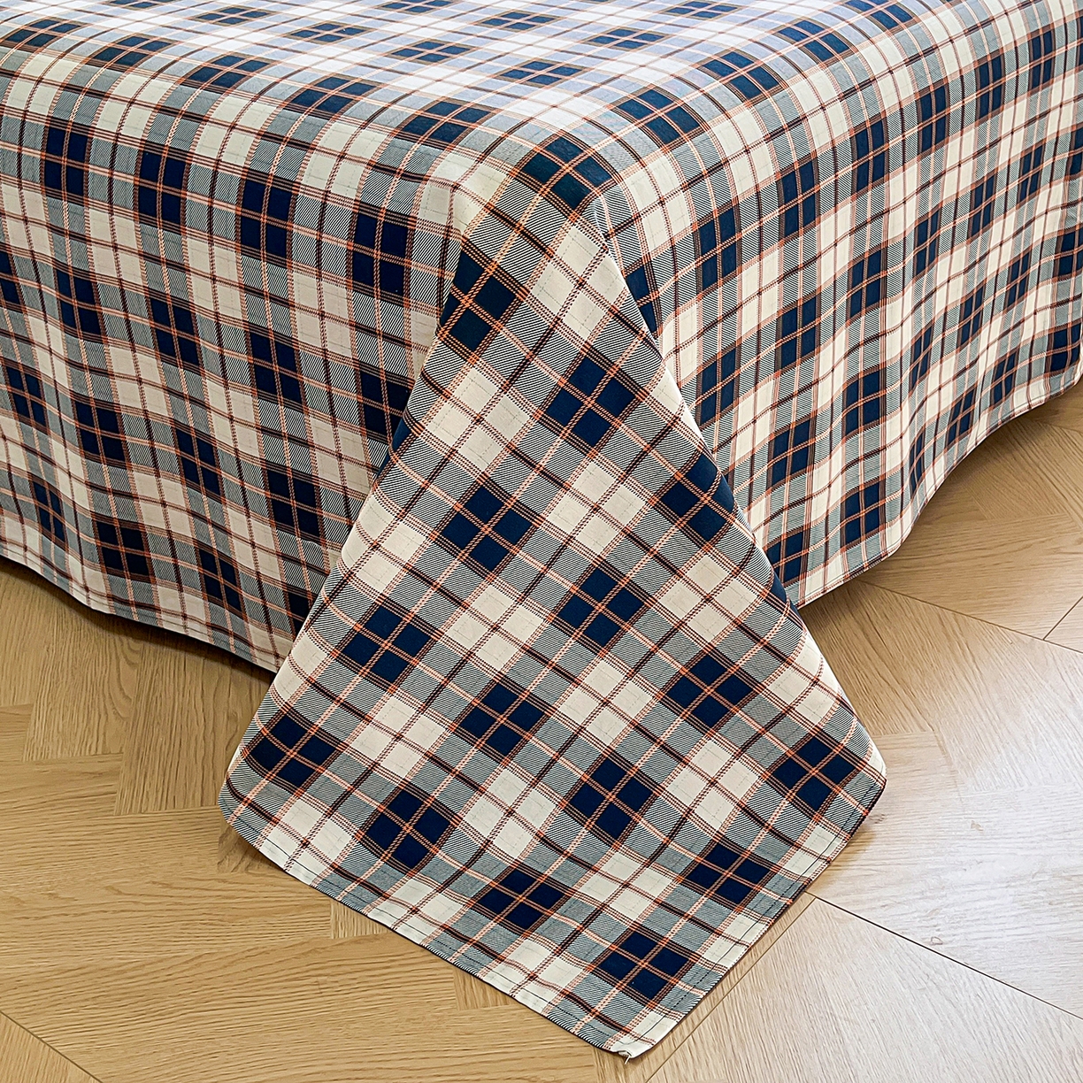 91家纺网 家纺一手货源 找家纺 大境 2025秋冬专版刺绣A类全棉磨毛四件套三件套 篮球小熊-深蓝