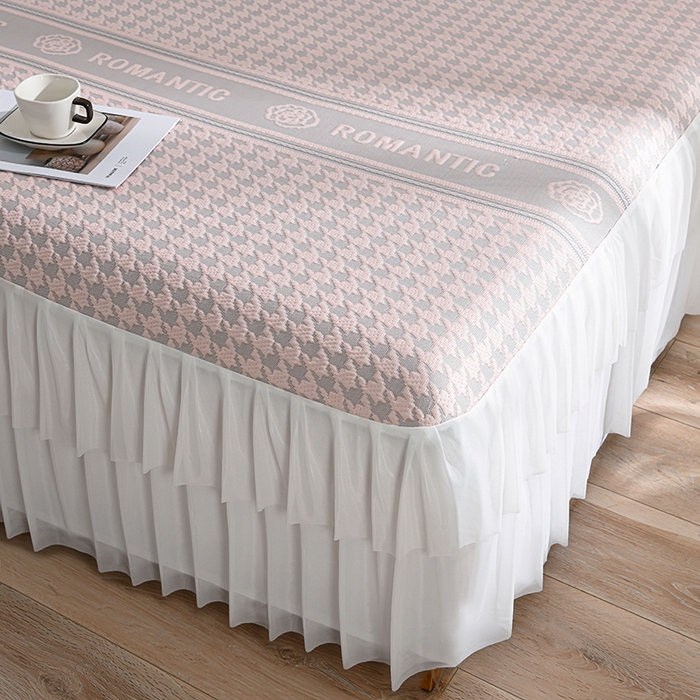 91家纺网 家纺一手货源 找家纺 （总）赛丽雅 2025爆款A类凉感豆豆凉席三件套床裙款冰丝软席子床笠款凉席