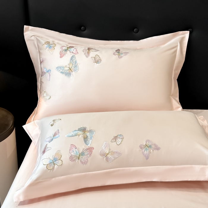 91家纺网 家纺一手货源 找家纺 （总）博纳家纺 2025新款亲服棉宽边高级简奢款绣花四件套-漫山花野