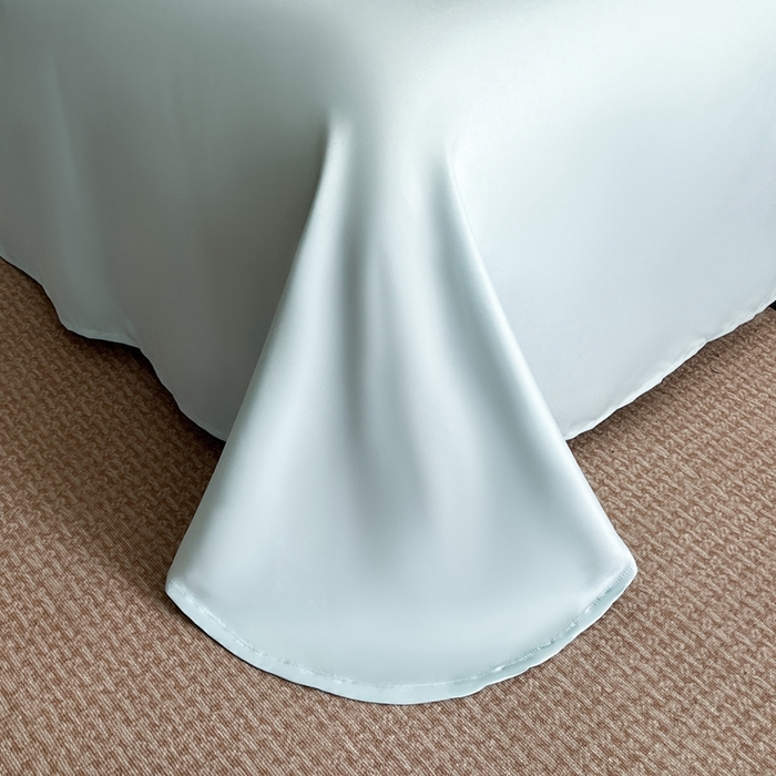 91家纺网 家纺一手货源 找家纺 博纳家纺 2025新款镂空大宽边拼角高级简奢款亲肤棉四件套-山水提花 繁星蓝