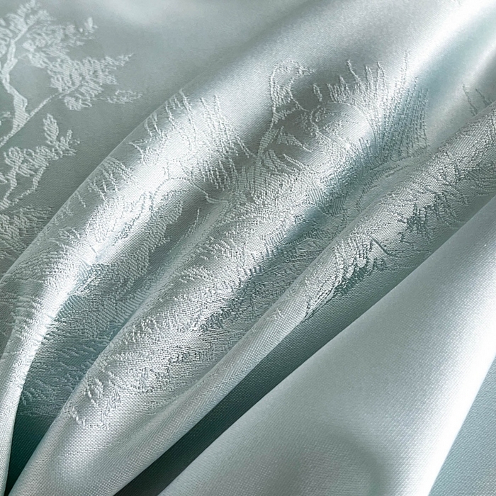 91家纺网 家纺一手货源 找家纺 博纳家纺 2025新款镂空大宽边拼角高级简奢款亲肤棉四件套-山水提花 繁星蓝