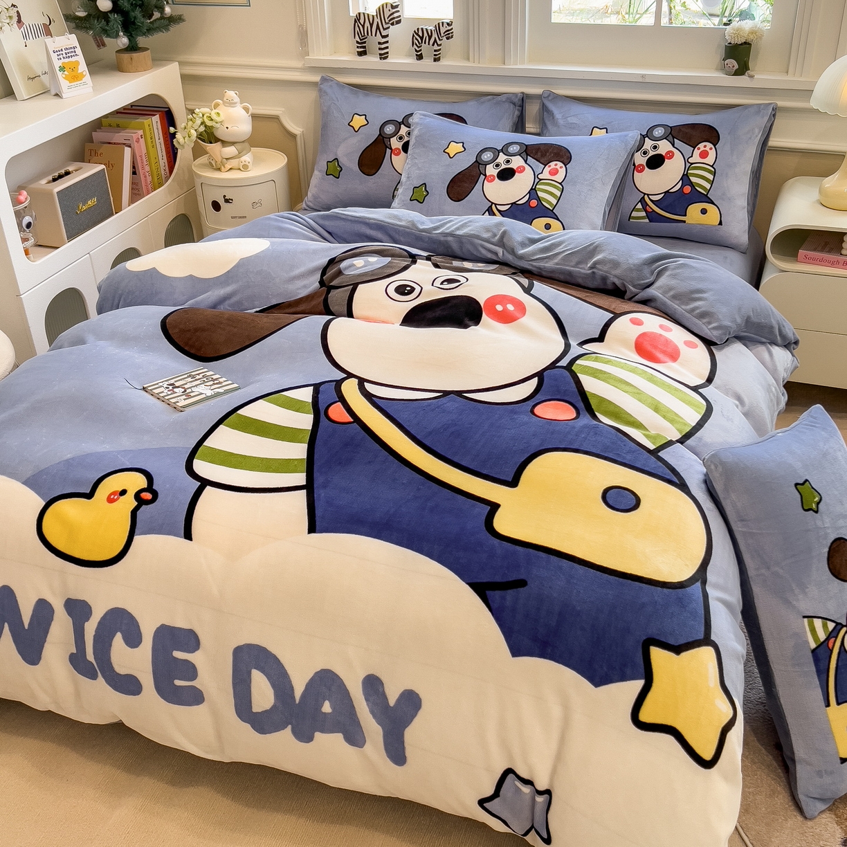 91家纺网 家纺一手货源 找家纺 （总）丝羽坊 2025新款A类大版牛奶绒印花四件套